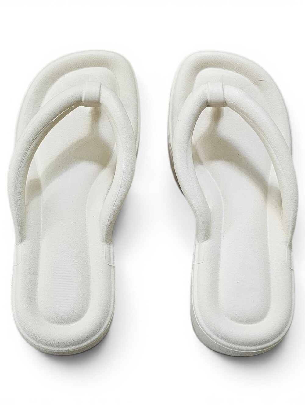 Cream Platform Flip Flop Sandals Size 8 - Picture 8 of 10